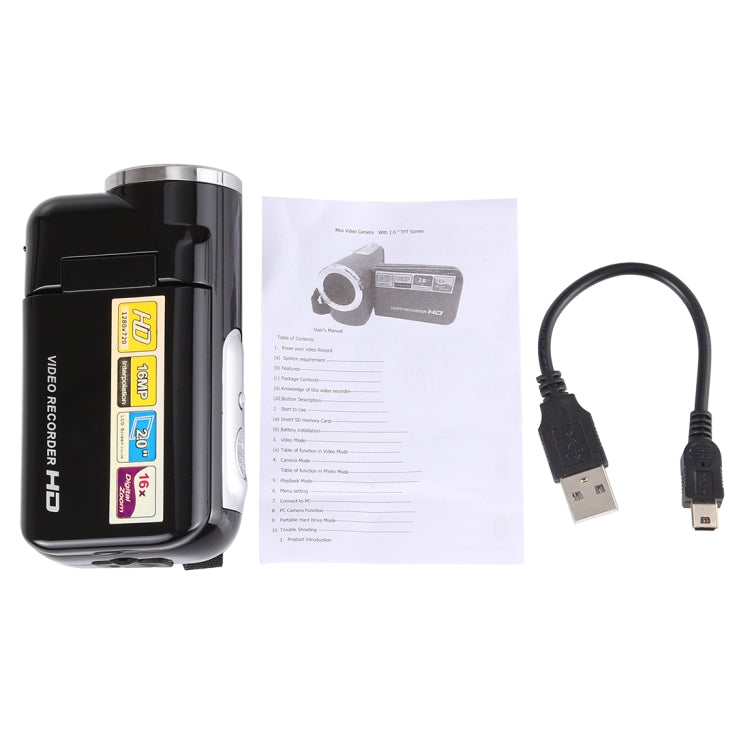 1280x720P HD 16X Digital Zoom 16.0 MP Digital Video Camera Recorder with 2.0 inch LCD Screen 1280x720P HD 16X Digital Zoom 16.0 MP Digital Video Camera Recorder with 2.0 inch LCD Screen